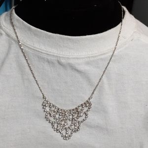 Vintage web rhinestone cocktail necklace